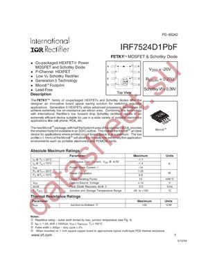 IRF7524D1PBF datasheet  